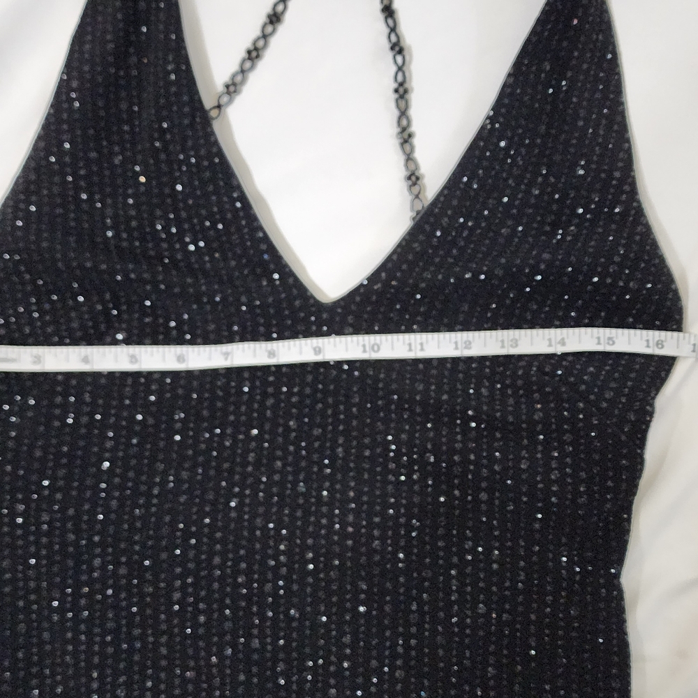 Little black dress halter dress size 13-14 by Bari Jay vintage dress classic - Picture 4 of 15